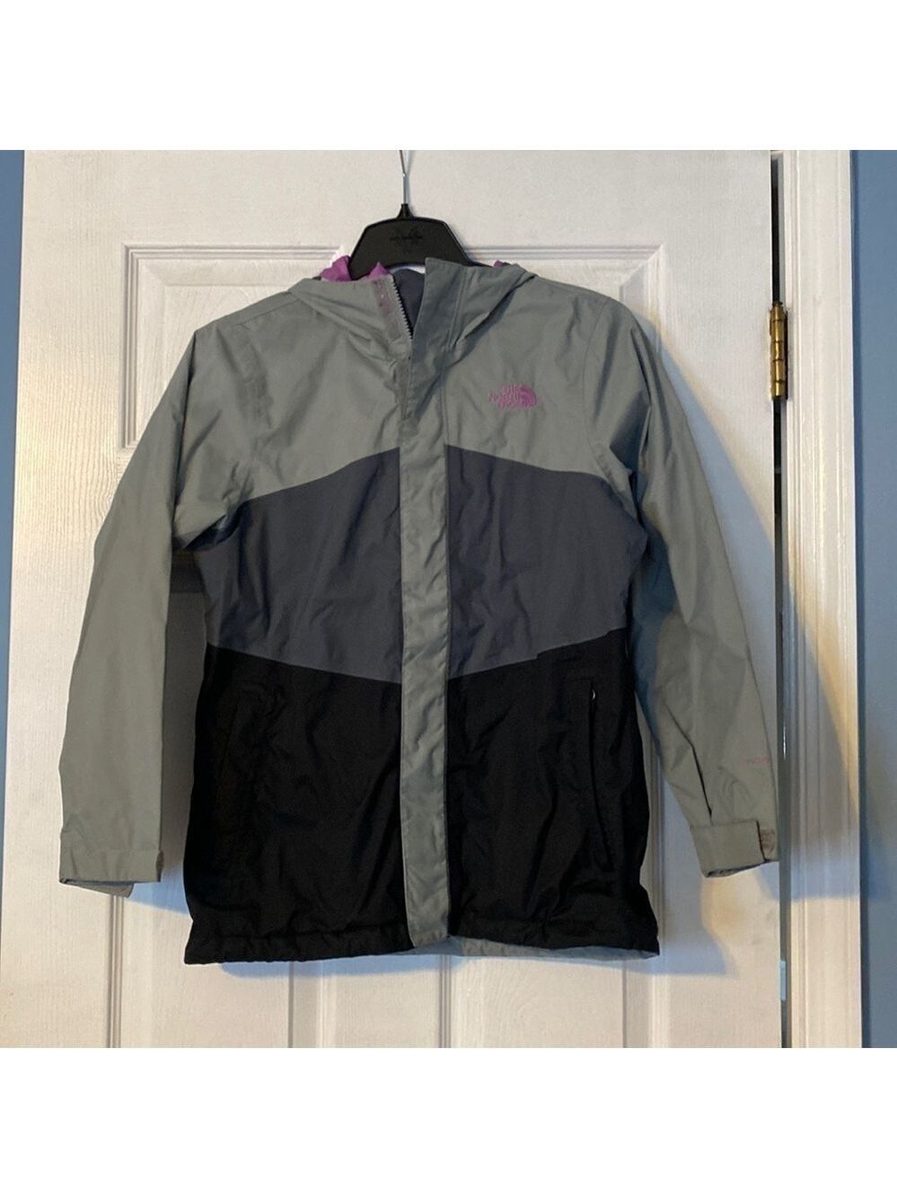 The North Face girls hooded jacket; size large